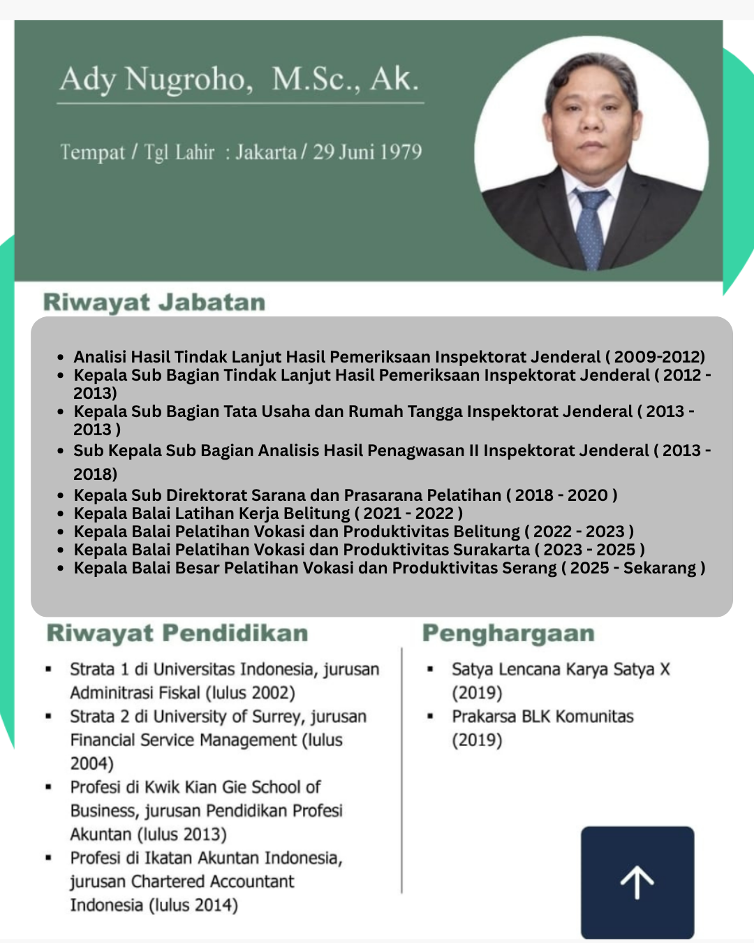 Biodata Kepala BBPVP Serang Ady Nugroho 2026